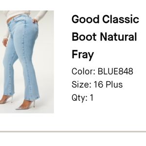 Good American Good Classic Boot Natural Frey